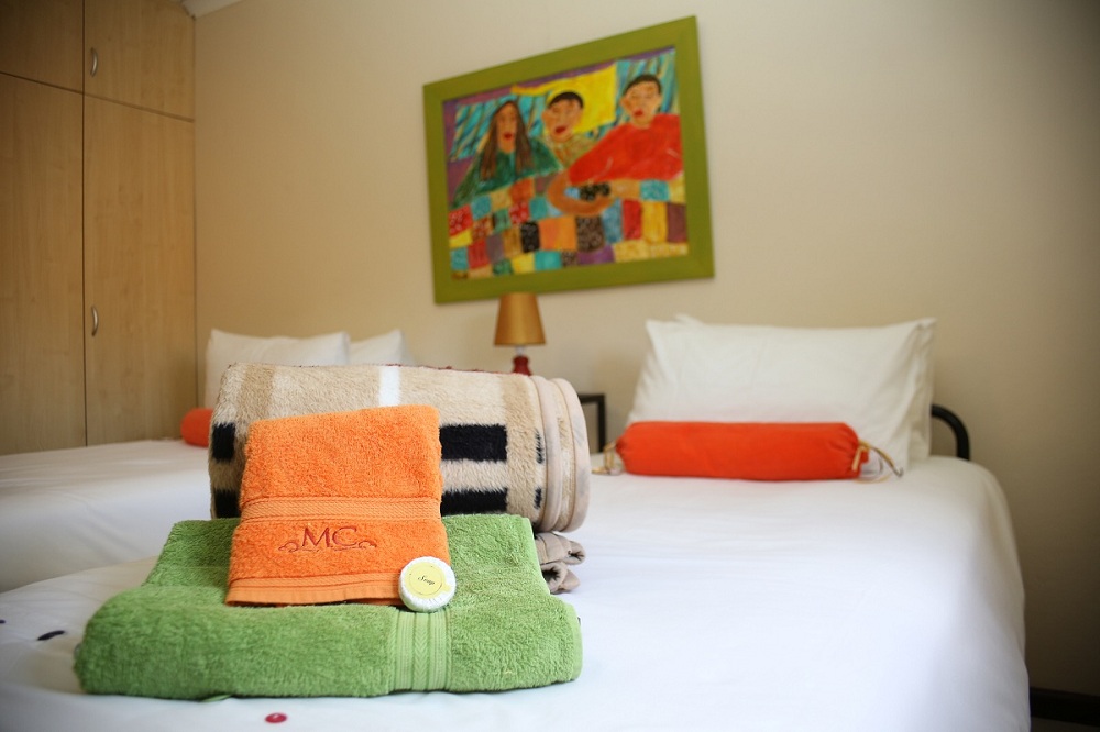 Prepared guest room with Meerkat Compound towels